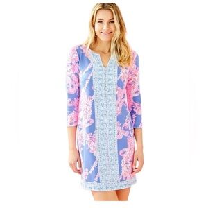 Lilly Pulitzer Nadine Dress UPF 50+ Chilly Lilly Peri Go With The Flow Size S